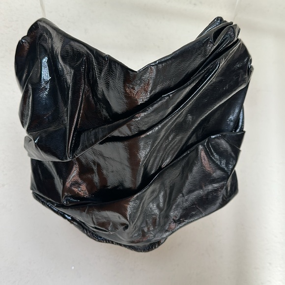 House of CB Marla Black Faux Patent Leather Boned Corset Top 🤍 - Picture 8 of 15